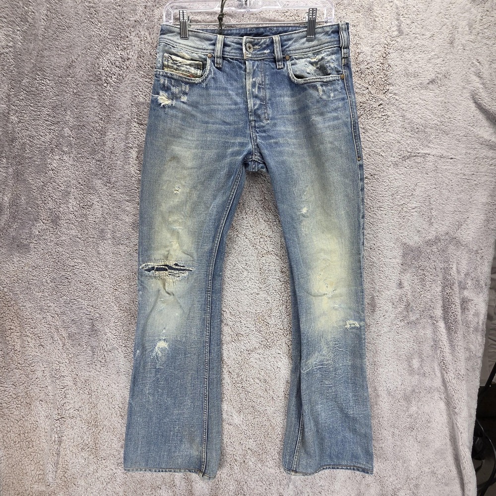 Diesel Jeans Mens 28x32 Blue Zathan Regular Bootcut Zip Fly Made in Italy 0073Y